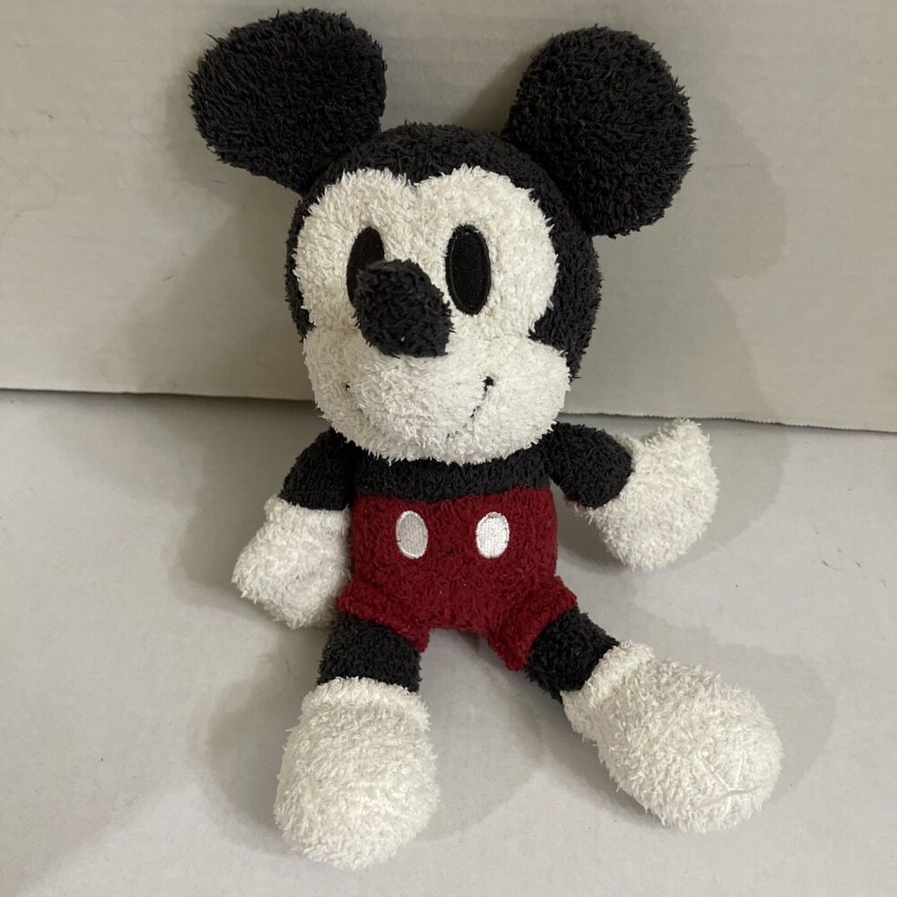 Barefoot Dreams CozyChic Disney Mickey Mouse Plush Terry Cloth Retro Stuffed Dol